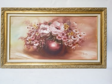 Vintage Patty Floral Still Life Oil Painting on Ca