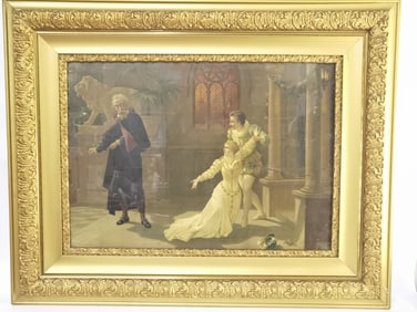 Vintage Print with Gold-Tone Frame