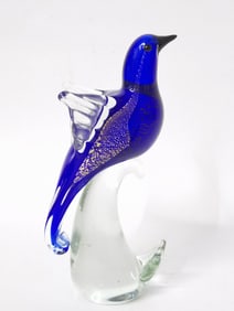 Vintage Murano Italy Glitter Art Glass Pigeon