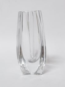 Baccarat France Crystal Triangular Vase