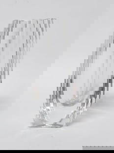 Baccarat France Crystal Triangular Vase: Baccarat France Crystal Triangular Vase, 6in