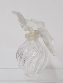 Vintage Clear Ribbed Glass Perfume Bottle