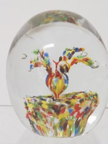 Unmarked Multicolor Glass Paperweight