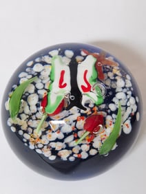 Large Vintage Murano Italy Aquarium Glass Paperwei