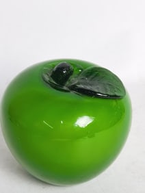 Vintage Art Glass Green Apple