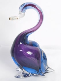 Vintage Murano Italy Sommerso Glass Duck