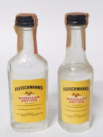 (2) MIni Fleischmann's Distilled Dry Gin