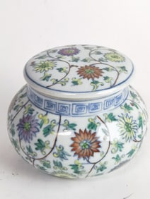 Chinese Porcelain Doucai Covered Jar