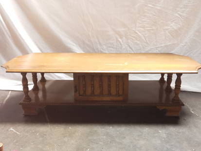Vintage Wood Coffee Table: Vintage Wood Coffee Table, 14in by 57in by 21in