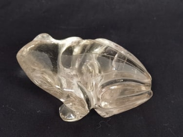 Vintage Rock Crystal Carved Frog