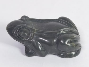 Vintage Spinach Jade Carved Frog