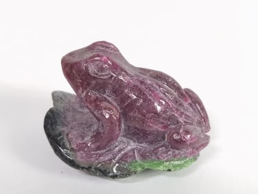 Vintage Ruby/Zoisite Carved Frog