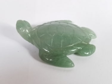 Vintage Green Jade Carved Turtle