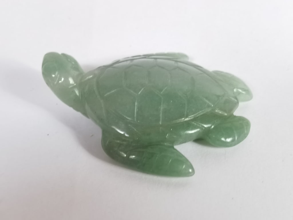 Vintage Green Jade Carved Turtle (1 of 4)