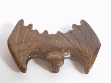 Vintage Tiger's Eye Stone Carved Bat