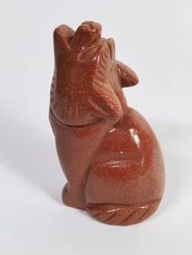Vintage Goldstone Carved Wolf
