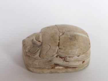 Vintage Egyptian Ceramic Scarab Carving