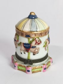 Vintage Porcelain Merry-Go-Around Trinket Box
