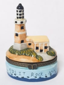 Vintage Porcelain Lighthouse Trinket Box