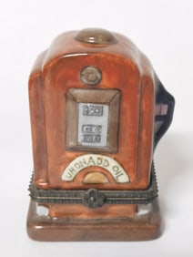 Vintage Porcelain Gas Pump Trinket Box