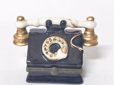 Vintage Porcelain Telephone Trinket Box