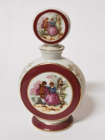Vintage Porcelain Gilt Porcelain Perfume Bottle