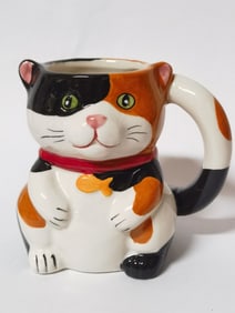 Pier1 Import Porcelain Calico Cat Mug