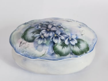 Vintage Cheryl Smith Designs Porcelain Jewelry Box