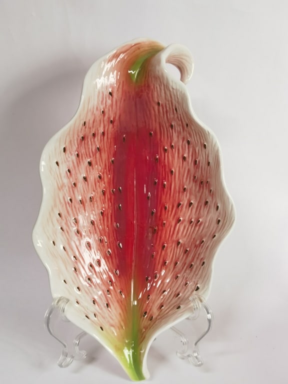 Pacific Rim Pottery Orchid Lily Flower Serving Dis (1 of 5)