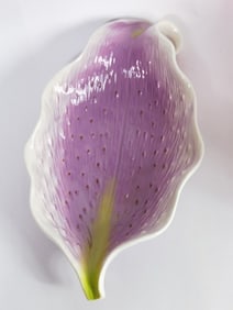 Pacific Rim Pottery Orchid Lily Flower Serving Dis