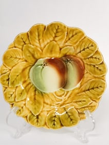 Vintage Sarreguemines French Majolica Apple Plate