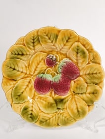 Vintage Sarreguemines French Majolica Strawberry P