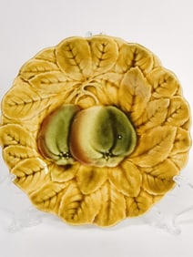 Vintage Sarreguemines French Majolica Apple Plate