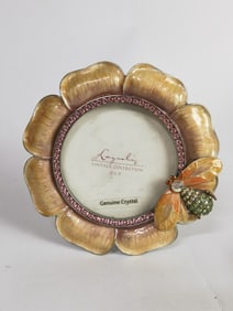 Vintage Genuine Crystal Enameled Photo Frame