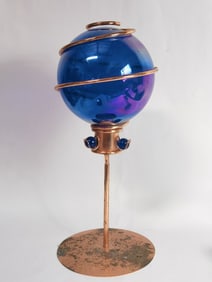 Vintage Iridescent Glass Gazing Ball