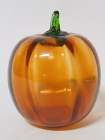 Vintage Orange Art Glass Pumpkin