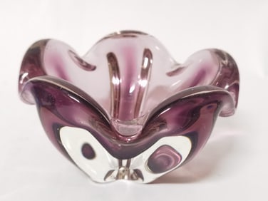 Vintage Murano Italy Amethyst Glass Bowl