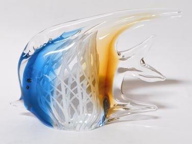 Large Vintage Murano Italy Swirl Art Glass Fish