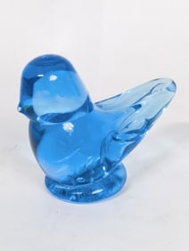 1992 Signed Vintage Hand Made Blue Glass Bird