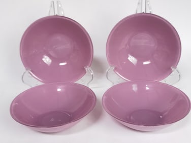 (4) Vintage ARC France Amethyst Glass Bowls