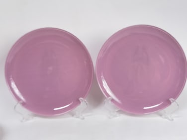 Pr. of Large Vintage ARC France Purple Glass Plate