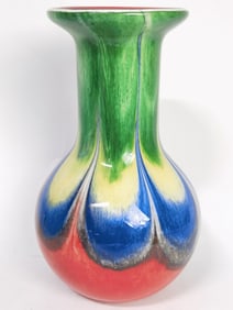 Vintage Murano Italy Multicolor Art Glass Vase