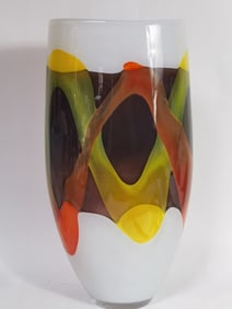 Large Vintage Murano Italy Art Glass Vase