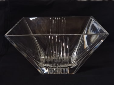Large Vintage Tiffany & Co. Crystal Square Bowl