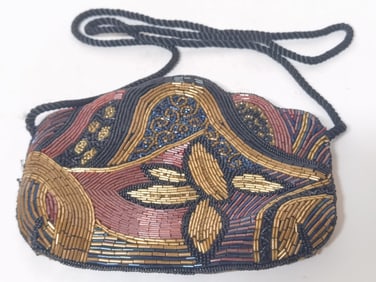 Vintage Debonair Beaded Evening Shoulder Bag