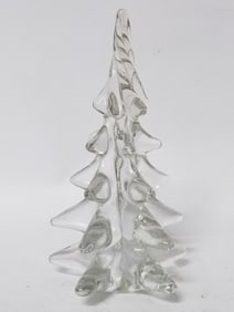 Vintage Murano Italy Clear Glass Christmas Tree