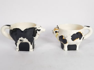 (2) 1985 Vintage Hatton Ceramic Cow Cups
