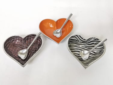 (3) Inspired Generations Copper Heart Dishes withS