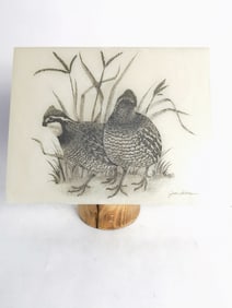 Carved Nephrite Birds Plaque Decor