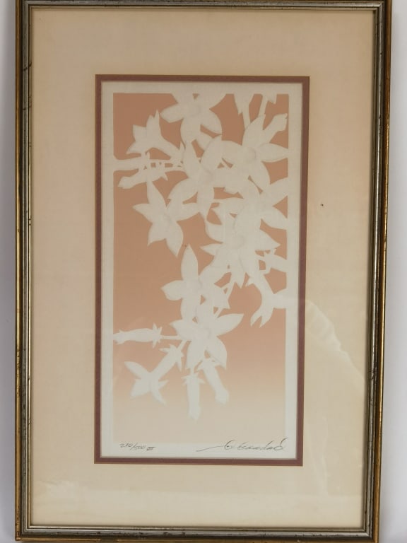 Embossed  Flowers Serigraph, Signed and Numbered (1 of 4)